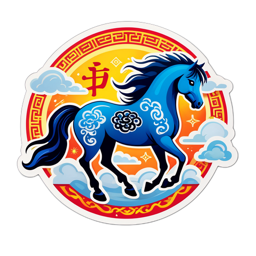 马生肖彩色贴纸