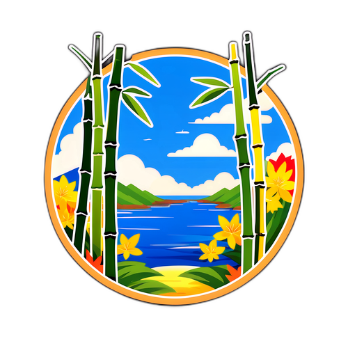 竹と青空をテーマにしたデザイン