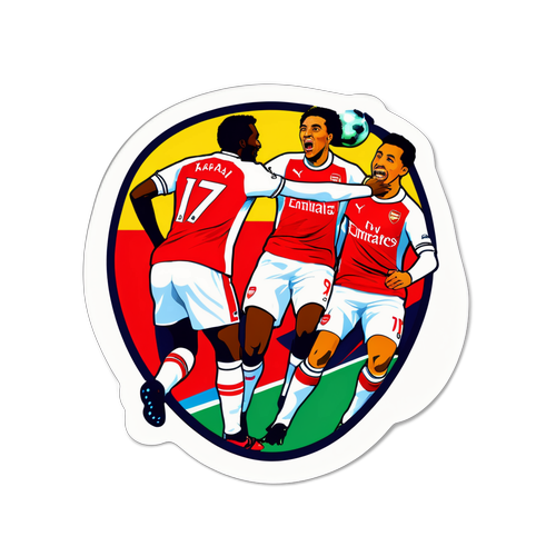 아스날과 카이라트 경기의 열정적인 순간 스티커