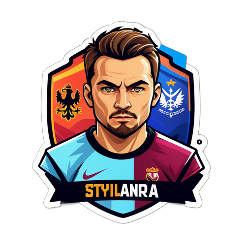 Stylizowana Naklejka z Mateuszem Kochalskim i Banerami Drużynowymi