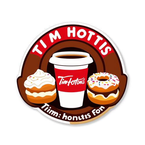 Penuh Kasih Sayang: Sticker Tim Hortons Cute yang Menggoda dengan Kopi dan Donat!