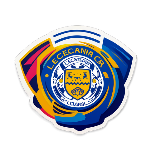 Vibrant Sticker af Fodbold med Leicester og Arsenal Logoer