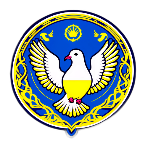 和平鸽与乌克兰国旗结合的设计