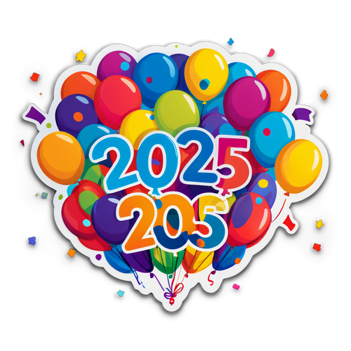 Sticker Ceria Menyambut Tahun Baru 2025