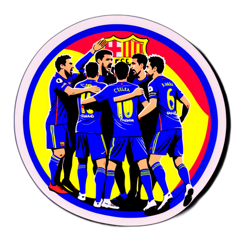 Дизайн наклейки з фанатами Барселони
