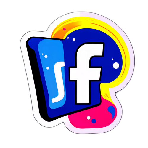 Цветная наклейка с логотипом Facebook в стиле поп-арт