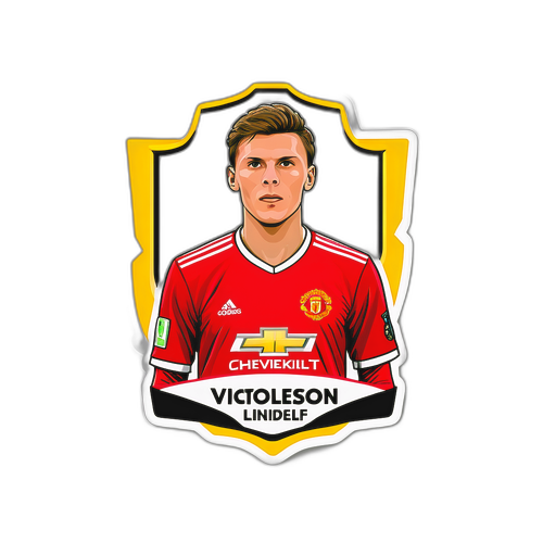 Klistermärke med Victor Nilsson Lindelöf i laguniform