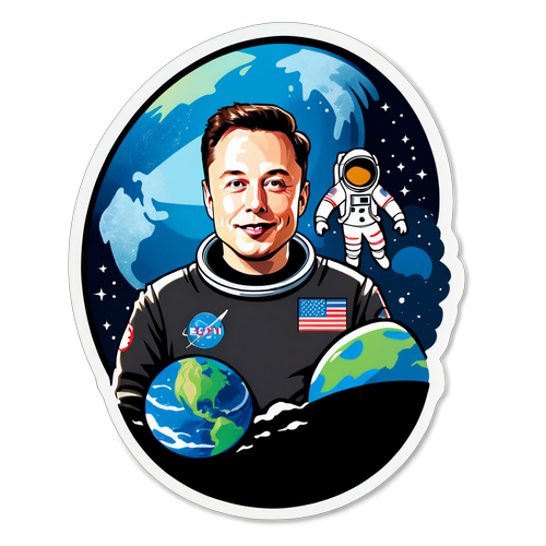 Elon Musk Űrhajós Sticker