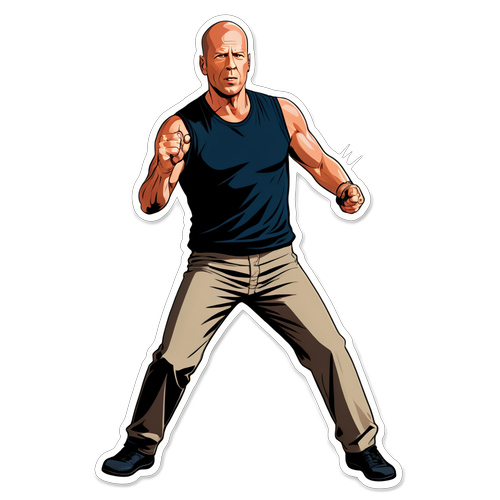 Action Sticker af Bruce Willis