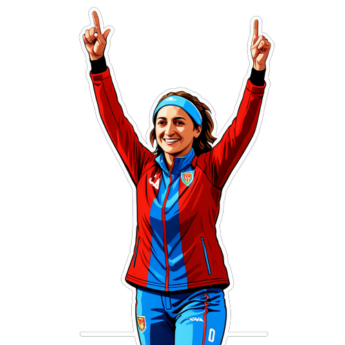 Adesiv cu Nadia Comăneci pe podium