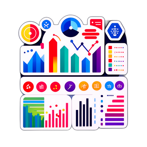 カラフルな情報デザインステッカー