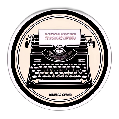 Badge Vintage con Macchina da Scrivere - Omaggio a Tommaso Cerno