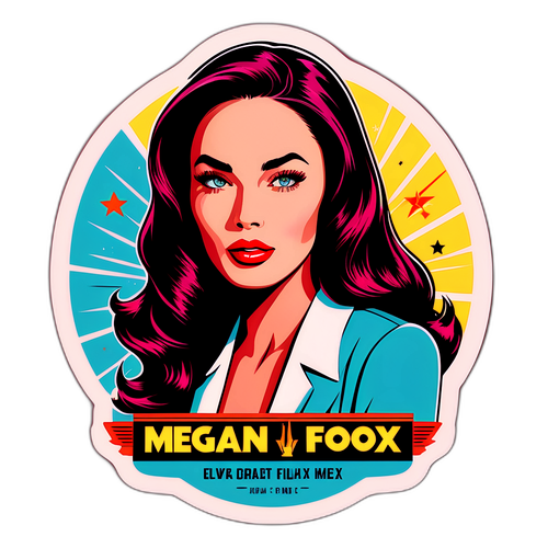 Retro stylová nálepka Megan Fox