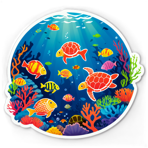 Underwater Ocean Scene Sticker