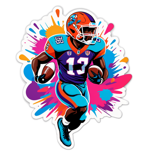 Dynamic Football Action Sticker