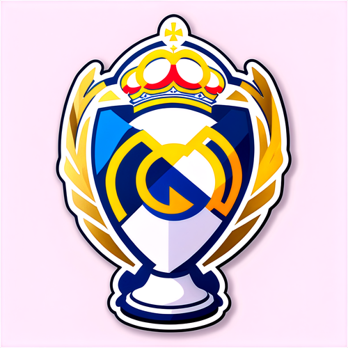 Dynaaminen tarra Real Madrid -logosta ja Intercontinental Cup -pokaalista