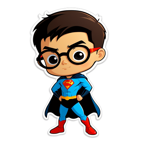 Superhero Little Boy with Glasses