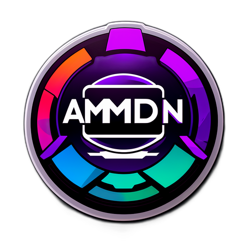 Visuellt slående klistermärke av AMD:s senaste teknologiska innovation