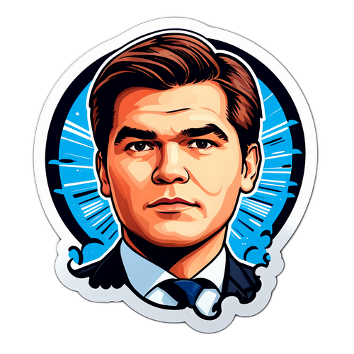 Autocolant cu un portret stilizat