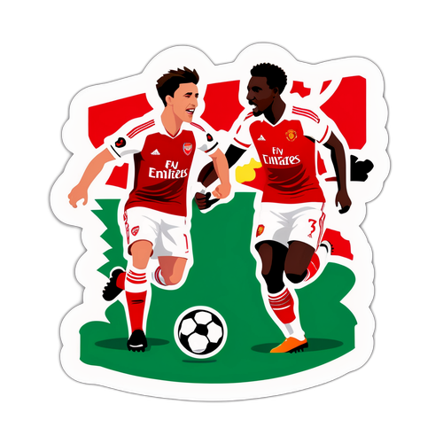 Samolepka s dynamickým zápasem mezi Arsenalem a Manchesterem United