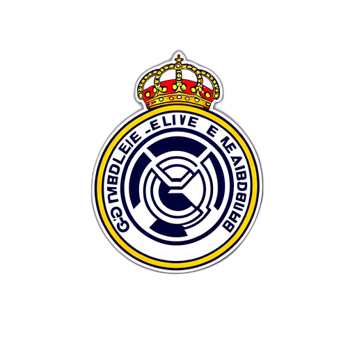 Návrh samolepky s fotbalovým míčem a symbolem Real Madrid