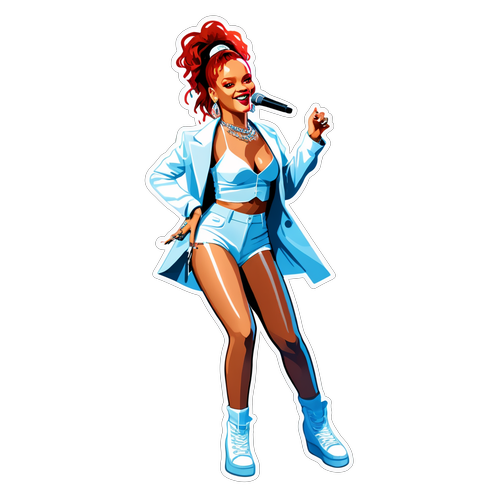Rihanna actuando en el escenario