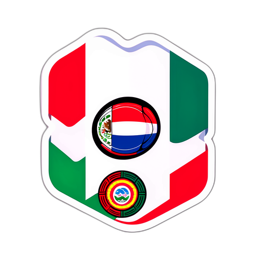 Mexico vs Paraguay Soccer Match Sticker