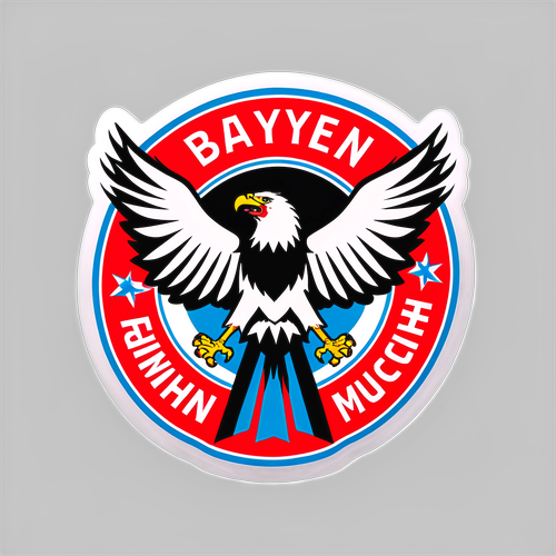 Sticker Bayern Munich với biểu tượng đội bóng, thể hiện sức mạnh và chiến thắng