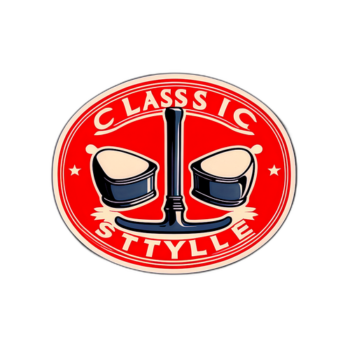 Retro na Disenyo Sticker na may mga Vintage na Accessories