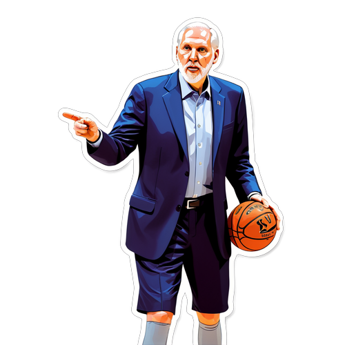 Gregg Popovich na boisku z piłką koszykową