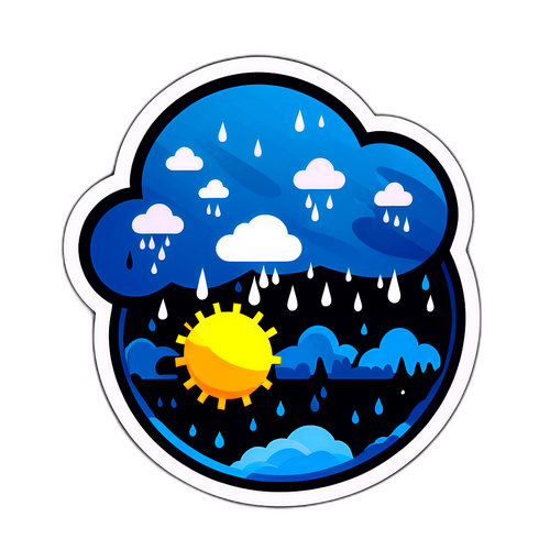 สติกเกอร์พยากรณ์อากาศ ฝนตกหนัก