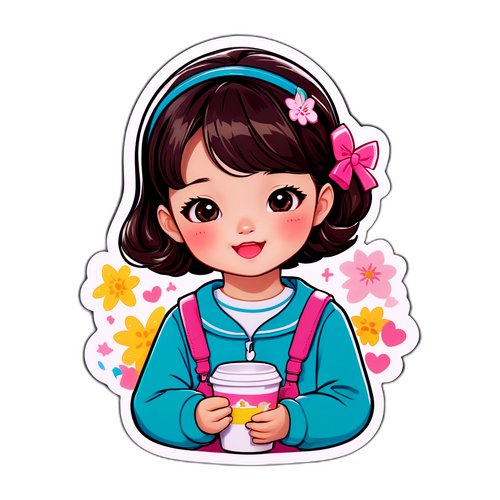 김유정 캐릭터의 일상 순간을 담은 스티커