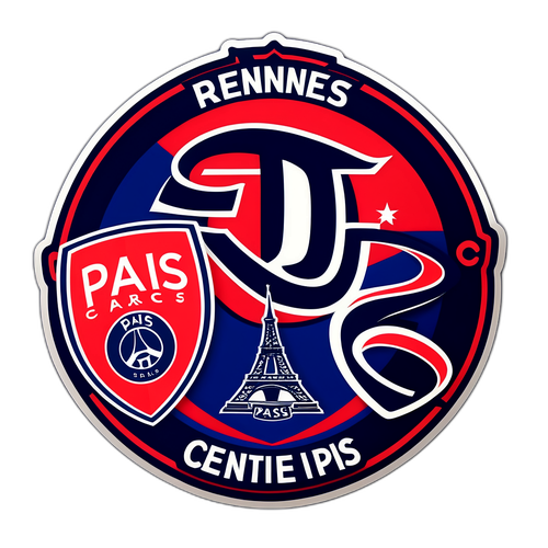 עיצוב מדבקה מרהיבה עם לוגואים של רן ו- PSG