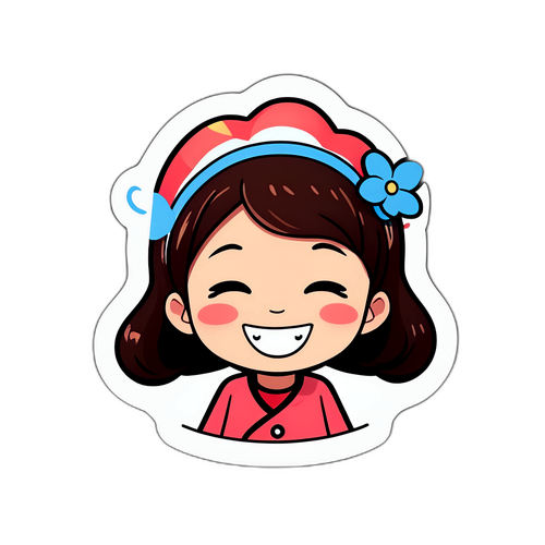 귀여운 캐릭터 얼굴 스티커 featuring Ham Eun-jung의 미소