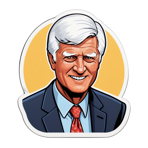 Potret Ilustrasi Bob Katter dalam Gaya Kartun Politik yang Ceria