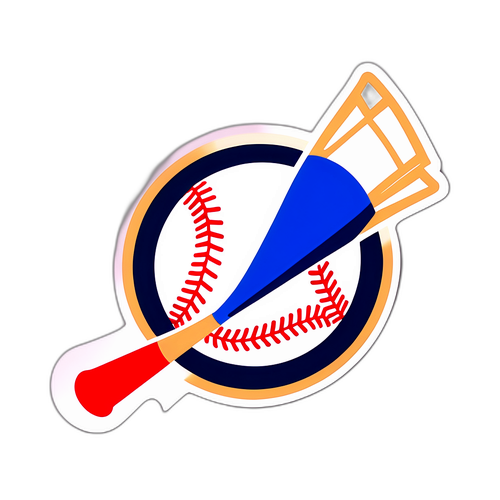 야구와 배트를 결합한 원본 디자인 스티커