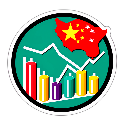 中国经济增长数据图表贴纸