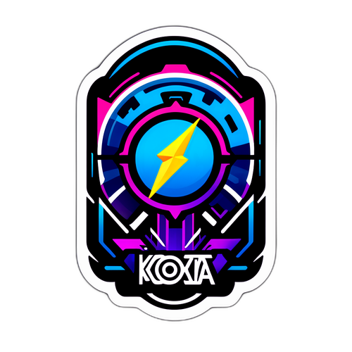 Kioxiaロゴに触発されたデジタルアートスタイルのステッカー
