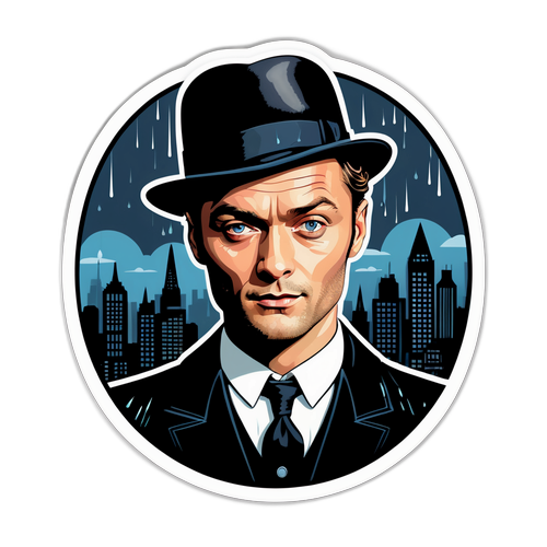 Fantastisk klistermærke med film noir-stil