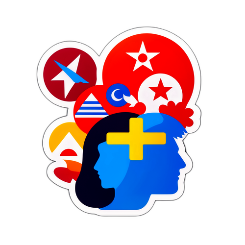 조선일보 뉴스 전달과 미디어의 힘을 상징하는 스티커