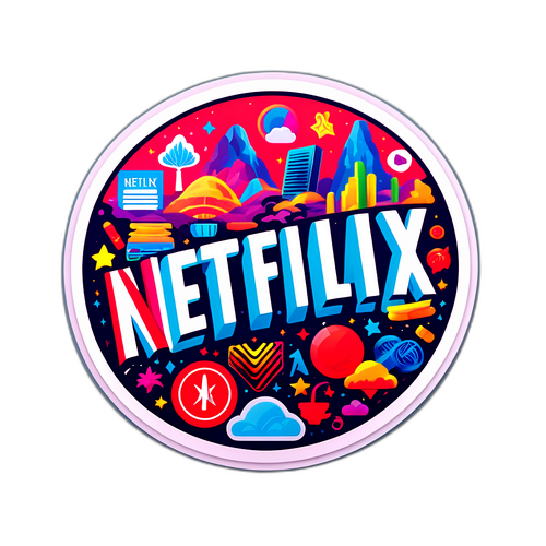 Vibrant Netflix Logo Sticker