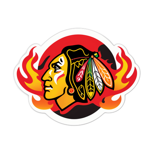 Blackhawks Logo with Flames