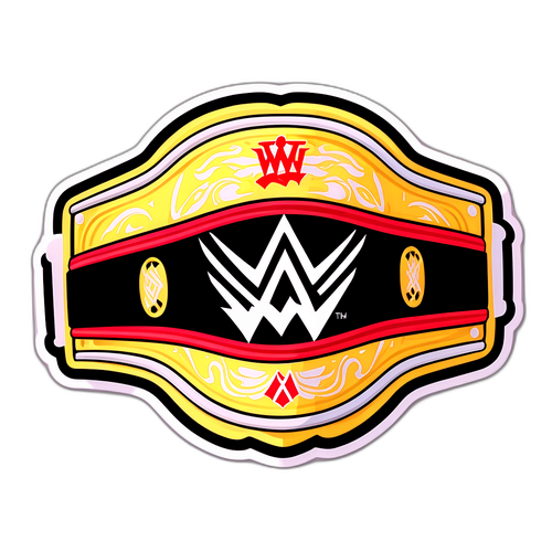 रेसलिंग थीम वाला स्टिकर: आइकॉनिक रेसलिंग बेल्ट