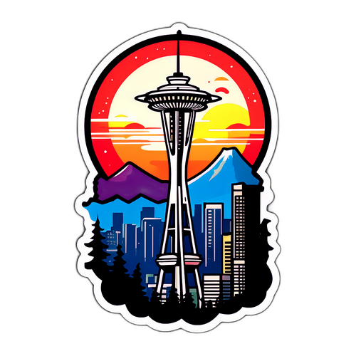 Raum-Nadel bei Abenddämmerung