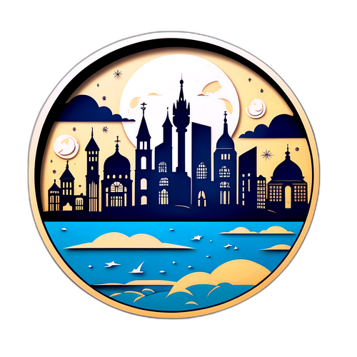 Силует міста Шостка в стилі паперового різання