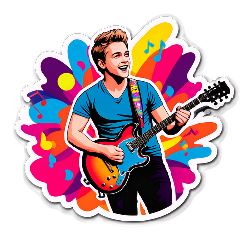 Dynamic Country Music Performer Sticker