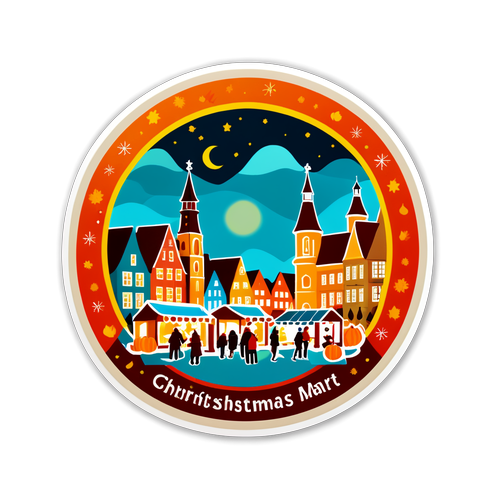 Herfstthema Sticker voor de Kerstmarkt in Duitsland