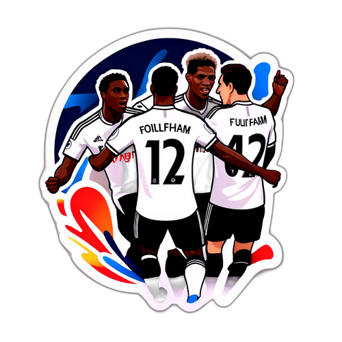 Etichetă cu jucătorii Fulham în momentul jocului