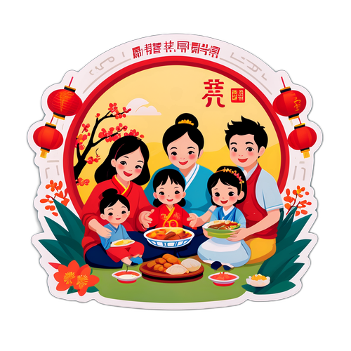春节团圆贴纸