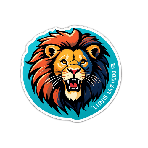 Leidenschaftlicher Löwe mit dem Schriftzug 'Höhle der Löwen'